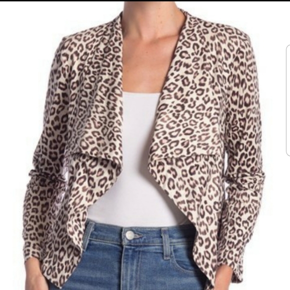 BB Dakota Aleah Leopard Print Drape Jacket size XS - Picture 2 of 7